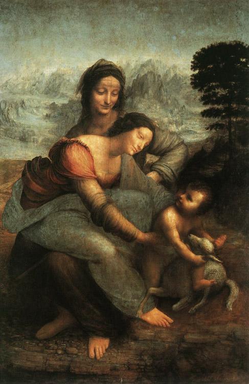 LEONARDO da Vinci The Virgin and St Anne (mk08) Germany oil painting art